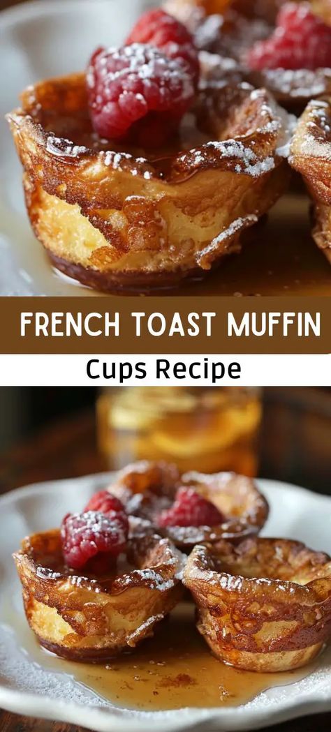 Easy French Toast Muffin Cups Recipe French Toast Cups, Toast Cups, Muffin Cups Recipes, Easy French Toast, French Toast Muffins, Creative Breakfast, Make French Toast, French Toast Easy, Make Ahead Breakfast