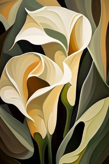 Calla Lily Paintings On Canvas, Abstract Leaves Painting, Calla Lily Painting, Lilly Painting, Calla Lily Art, Lily Art, Lily Painting, Abstract Flower Art, Art Hobbies