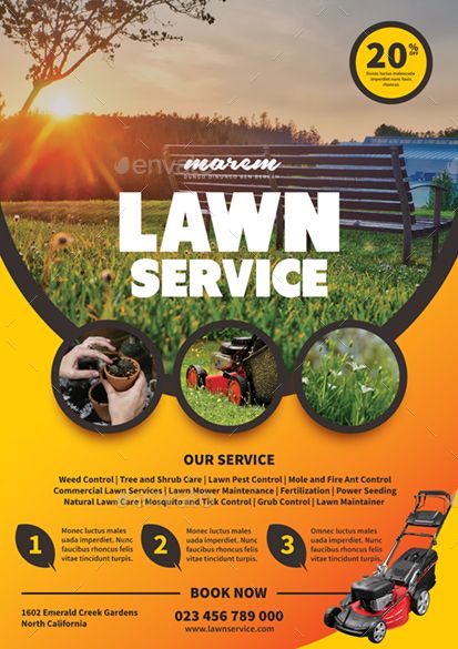 Landscape Flyer, Canva Idea, Lawn Mower Maintenance, Lawn Care Business Cards, Lawn Pests, Lawn Care Business, Advertising Ideas, Cosmetics Banner, Lawn Service