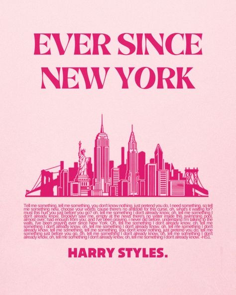 Vintage Music Posters Harry Styles, Bedroom Posters Harry Styles, Ever Since New York Harry Styles, Hs1 Poster, Ever Since New York, Harry Coded, Harry Styles Quotes, Style Lyrics, Printable Wall Collage