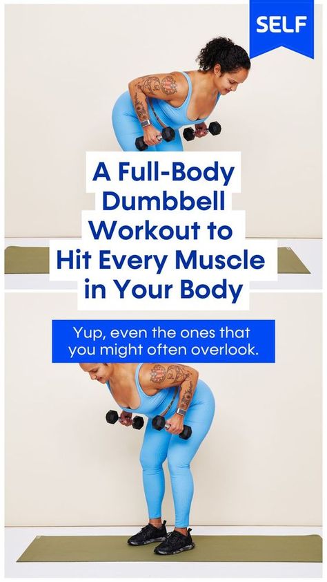 Workout Challenge At Home, Dumbell Workouts, Dumbbell Workout Plan, Exercises To Build Muscle, Weights Workout For Women, Lose Arm Fat Fast, Osteoporosis Exercises, Full Body Strength Workout, Beginner Full Body Workout