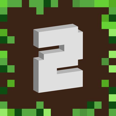 Número 2 estilo Minecraft con bloques Minecraft Numbers, Minecraft Background, Minecraft Party Decorations, 3d Vector, Minecraft Pixel Art, Ideas Minecraft, Minecraft Party, Adobe Stock, Pixel Art