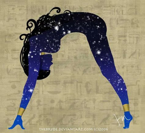 Nut - Goddess of the Sky and Protection Egyptian Yoga, Nut Goddess, Sky Goddess, Mother Nature Goddess, Kemetic Yoga, Mother Nature Tattoos, Nature Goddess, Egyptian Mythology, Sacred Feminine