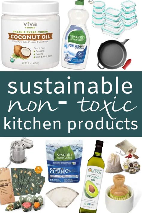 How to have a sustainable kitchen // how to reduce waste in your kitchen // apartment zero waste kitchen // zero waste for beginners / HOW TO REDUCE TOXINS IN YOUR KITCHEN // SUSTAINABLE & TOXIN FREE KITCHEN - Tory Stender Kitchen Wedding Registry, Natural Dish Soap, Plastic Free Kitchen, Eco Kitchen, Kitchen Necessities, Plastic Free Living, Zero Waste Kitchen, Sustainable Kitchen, Eco Friendly Kitchen