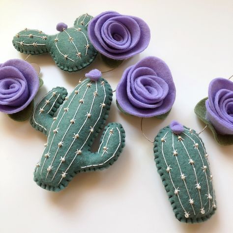 Mixed Cactus Set, Felt Cactus, Cactus Decor, Cactus Nursery, Bedroom ECD Cactus Garland, Cactus Banner, Desert Nursery, Cactus With Flowers, Felt Cactus, Cactus Nursery, Flowers Garland, Cactus Craft, Pocket Hugs