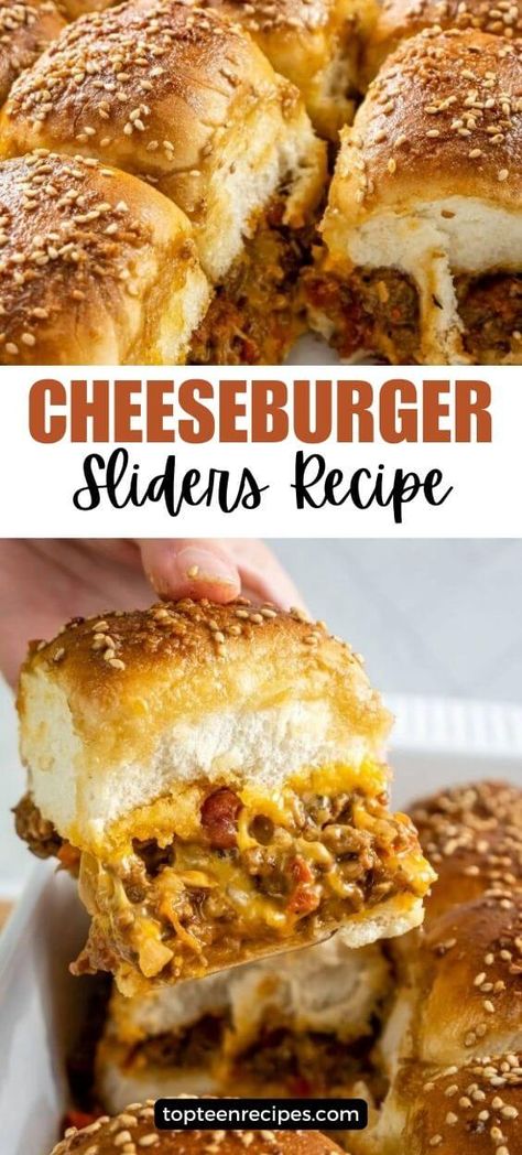 Cheeseburger Sliders Recipe - Top Recipes Best Cheeseburger Sliders, Sliders Recipes Hamburger, The Best Cheeseburger, Hamburger Sliders, Simple Family Meals, Cheeseburger Sliders, Cheeseburger Recipe, Hashbrown Recipes, Dessert Bar Recipe