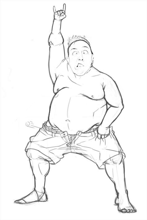 Man Poses Drawing, Fat Drawing, Drawing Man, Drawing Legs, Chubby Men, Poses Drawing, Drawing Letters, Big Letters, Fat Man