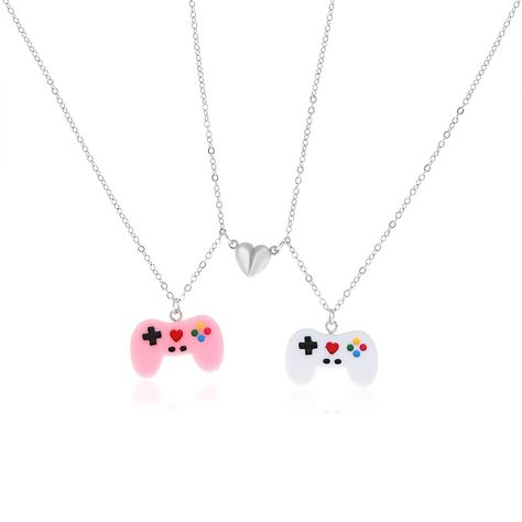 PRICES MAY VARY. MATCHING FRIENDSHIP NECKLACES-- You will receive two delicate mutual attraction pendant necklaces. These two necklaces together is a complete game control handle, the necklaces are made of special alloy, can be attracted to each other, but also can be separated, very interesting and unique. Matching Couples Necklaces-- This game controller pendant necklace is made of high quality materials,with beautiful colors,effectively prevents oxidation and prolonging the wear time. Bright Magnetic Friendship Necklaces, Friendship Necklaces For 2 Magnetic, Bff Necklaces For 2 Magnetic, Cheap Fun Necklaces For Friendship, Adjustable Charm Necklace For Best Friend On Valentine's Day, Matching Necklaces For Couples, Best Friend Valentines, Friend Valentine Gifts, Magnetic Necklace