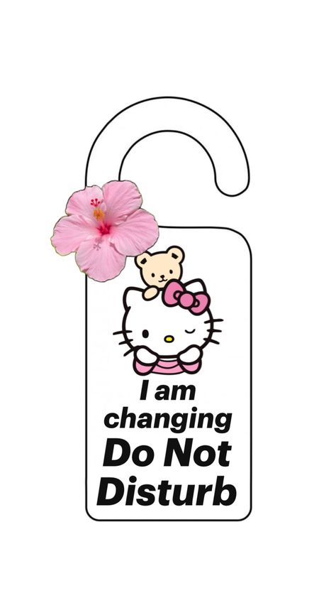 Printable Diy Crafts, Hello Kitty School, Printable Paper Patterns, Hello Kitty Room Decor, Diy Hello Kitty, Don't Disturb Sign, Hello Kitty Printables, Diy Hair Accessories Ribbon, Hello Kitty Rooms