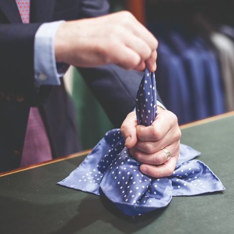 How to fold a pocket handkerchief Pocket Handkerchief, Silk Handkerchief, Its A Mans World, How To Fold, Silk, Floral