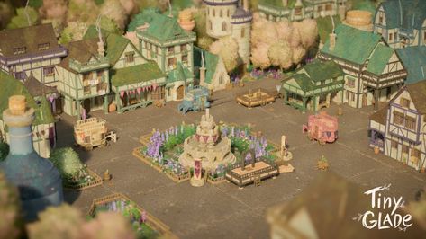 Steam Community :: Screenshot :: Daily Theme~ Town Square Acnh Small Town Theme, Tiny Glade Ideas, Woods Backgrounds, Town Layout Small Plot, Small Town Concept Art, Small Town World Building, Dnd Small Town Map, Tiny Glade, Gamer Tags