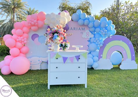 Fluffy clouds, cute decor, and Cinnamoroll wonders in progress! 🍬💫 Cinnamoroll Theme Party, Cinnamoroll Birthday, Clouds Cute, Cinnamoroll Cartoon, Sanrio Party, Events For Kids, Birthday Setup, Party Decorations Ideas, Cute Decor