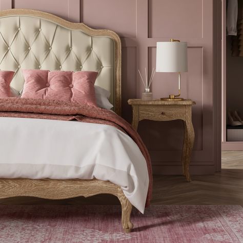 Our beloved Sienna bed is now available with a charming Chesterfield buttoned headboard. Timeless French-inspired elegance paired with soft button detailing makes this a statement piece for any bedroom 💖 #featherandblack French Inspired, Bedroom, Bed