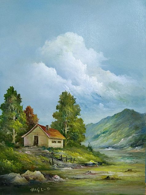 Bob Ross Landscape, Bob Ross Art, Painting Oil Paint, Potrait Painting, Simple Oil Painting, Bob Ross Paintings, The Joy Of Painting, Drama Free, Landscape Art Painting