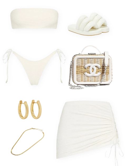 Expensive Beach Outfit, White Swimsuit Outfit, Outfit Praia, Swimsuit Outfit Ideas, Estilo Rachel Green, Holiday Outfits Summer, Swimsuits Outfits, Girl Beach, Vanilla Girl