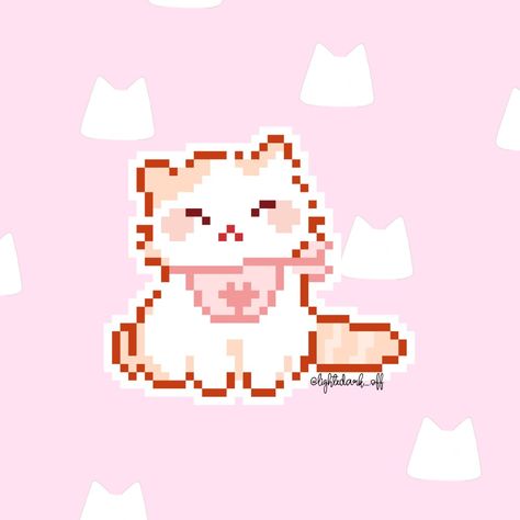 Cute 32x32 Pixel Art, Cutecore Pixel Art, Pixel Cat Pfp, Cute Cat Pixel Art, Pink Pixel Art, Kawaii Widgets, Pixel Art Cat, Alakazam Pokemon, Kawaii Pixel Art