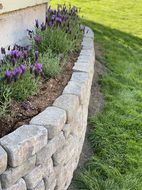 Have you ever wanted to build a retaining wall? Today I am going to show you how we transformed this space and built a retaining wall. Small Garden Retaining Wall, Garden Retaining Walls, Front Yard Planters, Retaining Wall Pavers, Small Retaining Wall, Garden Wall Planter, Backyard Retaining Walls, Retaining Wall Ideas, Building A Retaining Wall