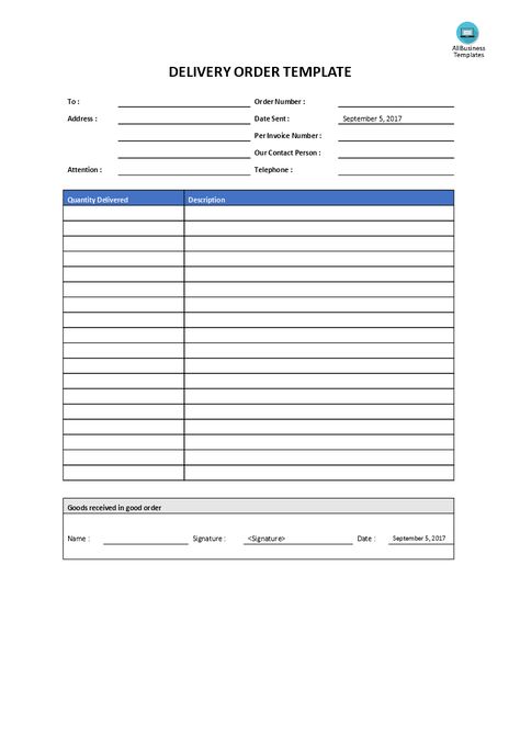 Delivery Order Template - Do you need a Delivery Order Template for shipping goods to your customers? Download this Delivery Order Template now! Delivery Order Template, Sample Certificate Of Recognition, Certificate Of Recognition Template, Teen Resume, Order Template, Progress Report Template, Business Letter Template, Small Store, Microsoft Word Templates