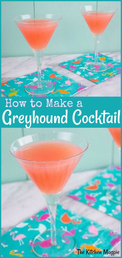 The Perfect Greyhound Cocktail Recipe - Vodka or Gin versions Grapefruit Gin And Tonic, Grapefruit Cocktail Recipes, Roger Sterling, Greyhound Cocktail, Gin Fizz Cocktail, Cocktail Vodka, Men Character, Raspberry Mojito, Grapefruit Cocktail