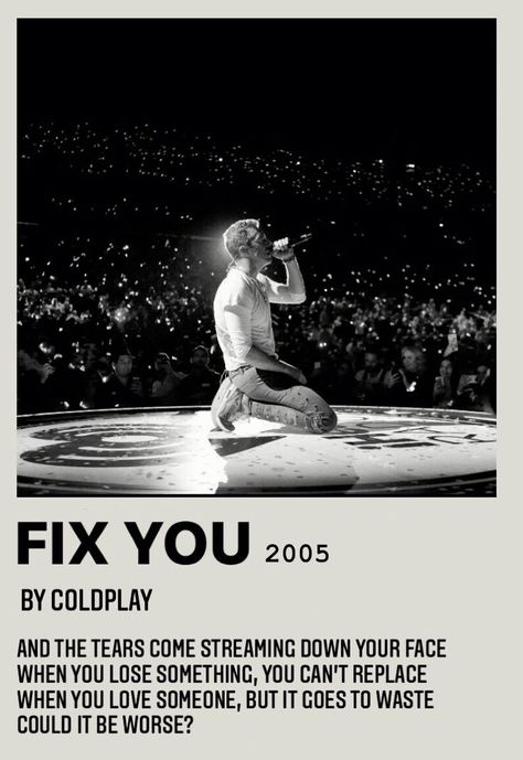 Cold Play Fix You, Coldplay Album Poster, Fix You Coldplay Aesthetic, Coldplay Poster Aesthetic, Coldplay Room Decor, Coldplay Prints, Coldplay Poster Album Covers, Coldplay Lyrics Wallpaper, Coldplay Album Cover