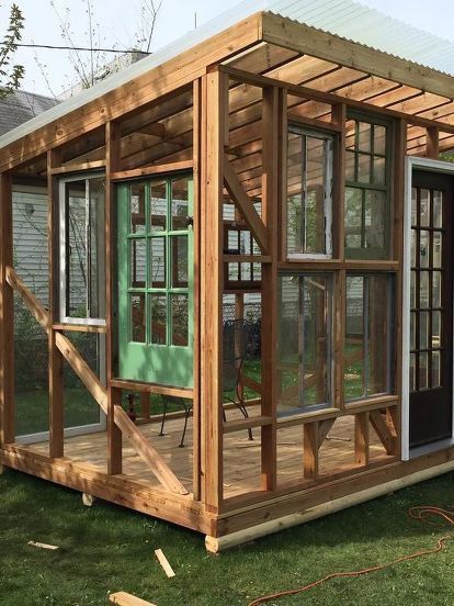 She Shed Diy, Shed Diy, Cheap Sheds, Wood Storage Sheds, Greenhouse Shed, Backyard Greenhouse, Greenhouse Plans, Backyard Shed, Outdoor Sheds