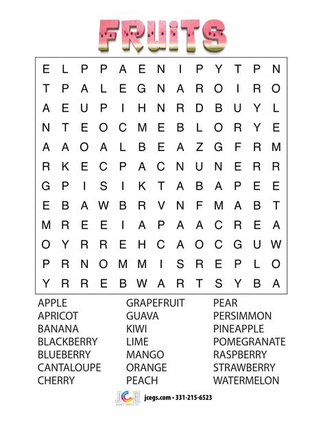 Fruits Word Search Puzzle Brain Teasers For Adults, Word Search Puzzles Printables, Word Search Printables, Scrapbook Boys, Busy Boxes, English Grammar Worksheets, Word Search Puzzles, English Activities, Grammar Worksheets