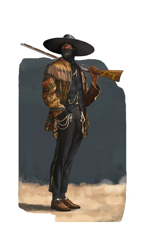 ArtStation - gun, Seong Jae Oh Cowboy Batman, Western Doctor Character Art, One Piece Gunslinger, Rdr2 Concept Art, Futuristic Western Concept Art, Western Gunslinger, Evil West Concept Art, Pathfinder Gunslinger, Cowboy Samurai