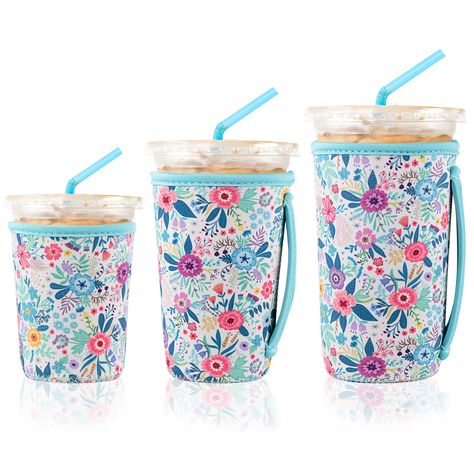 Mcdonalds Coffee, Floral Ice, Cup Sleeves, Iced Coffee Drinks, Coffee Cup Sleeves, Flower Sleeve, Coffee Flower, Paper Coffee Cup, Cup Sleeve