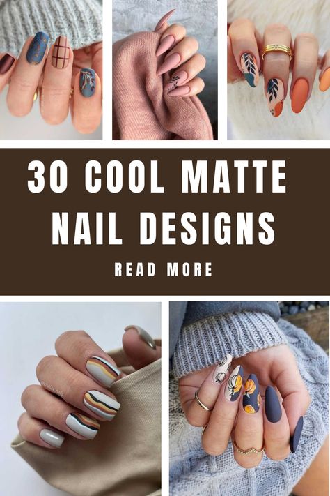 Want to make your manicure look ten times cooler in the blink of an eye? Try a matte finish. There is just… Matte Dip Nails, Short Matte Nail Designs, Matt Nails Design, Matte Spring Nails, Creative Nail Ideas, Plaid Nail Designs, Matte Nail Colors, Glitter Nail Designs, Short Coffin Nails Designs