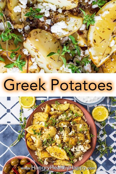 Summer Potatoes, Greek Bbq, Mediterranean Feast, Greek Feast, Side Veggies, Radishes Recipe, Greek Meze, Greek Dinners, Vegan Greek