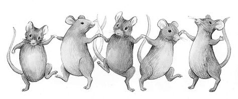 Mice Drawing, Mouse Reference, Mouse Dancing, Dancing Mice, Dancing Mouse, Dancing Sketch, Rain Illustration, Ballet Drawings, Mouse Sketch