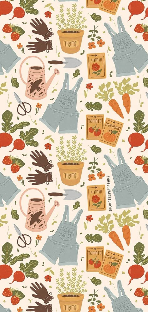 Potted Plants Garden, Pattern On Fabric, Zestaw Ikon, Cute Overalls, Plant Seeds, Spring Wallpaper, Plants Garden, Phone Wallpaper Patterns, Radishes