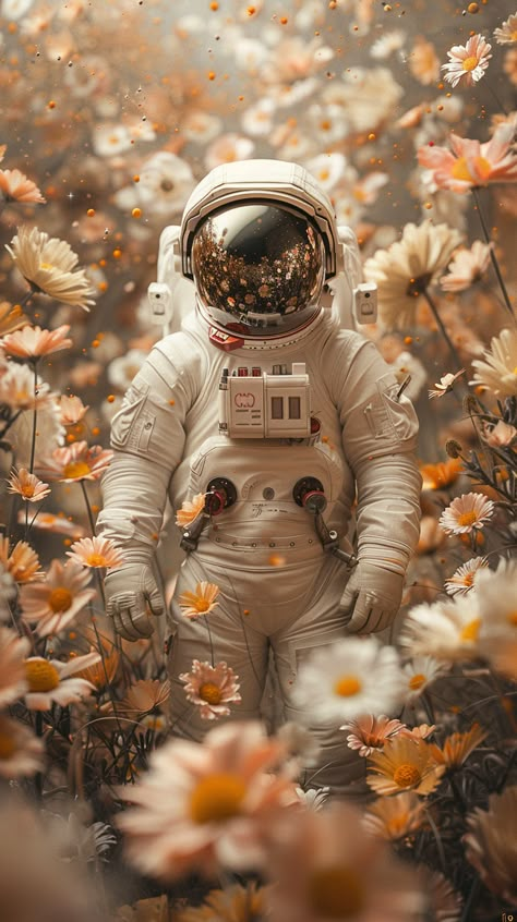 #Astronaut #Space #Flowers #Stars #Planets #DramaticLighting #RtxShader #HyperDetail #Hdri #TheCandie Floating In Space Aesthetic, Astronaut Pfp, Astronaut Flowers, Cool Astronaut Wallpaper, Astronaut In Space Art, Floating Astronaut, Astronaut In Flower Field, Astronaut In The Ocean Wallpaper, Ponytail Drawing