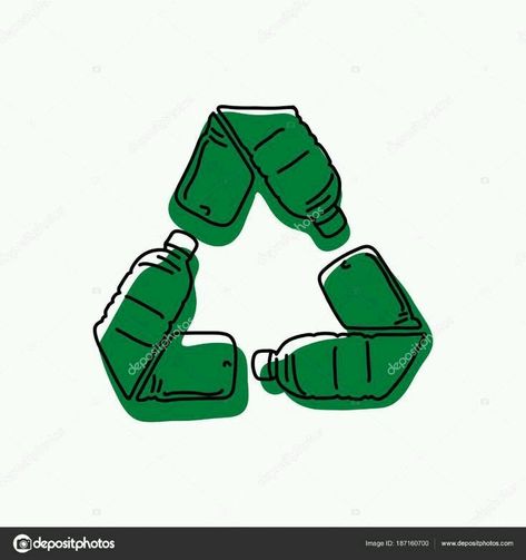 Recycling Logo, Plastik Recycling, Green Recycling, Environmental Posters, Bottle Vector, Recycle Logo, Earth Day Posters, Eco Life, Illustration Sketches