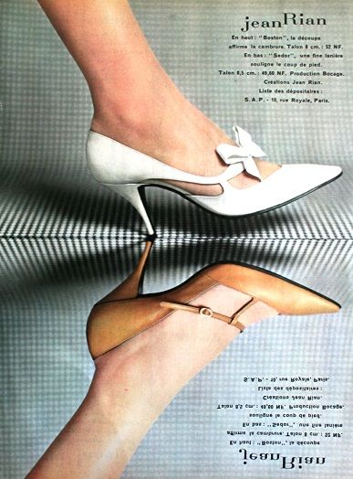 escarpins Jean Rian, blanc et couleur peau 60s Shoes, 1960s Shoes, Fashion Advertisement, Historical Shoes, Flamboyant Gamine, Retro Fashion Outfits, Open Toed Shoes, Formal Heels, Historic Fashion