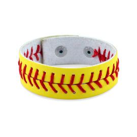 Authentic Softball Leather Bracelet Softball Bracelet, Softball Photography, Softball Jewelry, Basketball Jewelry, Softball Uniforms, Baseball Bracelet, Softball Outfits, Cheerleading Bows, Softball Catcher