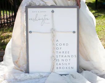 TheHapamibitsCompany - Etsy Cross Sign, Cord Of Three Strands, Sign For Wedding, Ceremony Sign, Scripture Signs, Unity Ceremony, Heirloom Wedding, Ceremony Signs, Strand Braid