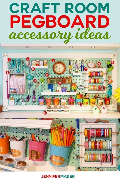 Craft Room Pegboard, Room Pegboard, Pegboard Craft Room, Pegboard Ideas, Craft Tables, Pegboard Storage, Storage Ikea, Craft Supply Storage, Crafting Space