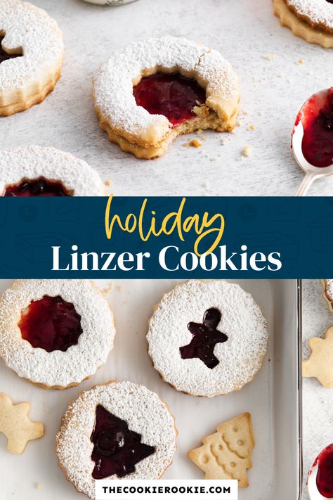 Austrian Desserts, Linzer Cookies Recipe, Christmas Classics, The Cookie Rookie, Homemade Recipes Dessert, Cookie Rookie, Linzer Cookies, Delicious Brownies, Christmas Classic