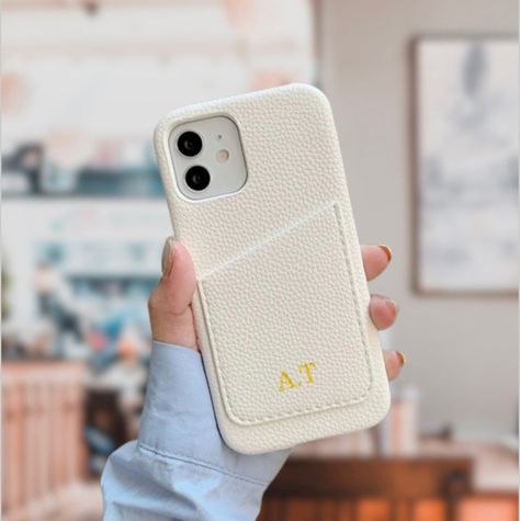 Personalized Gold iPhone case  C O M P A T I B L E ∙ W I T H * iPhone XR, iPhone XS, iPhone 11, iPhone 11 Pro, iPhone 11 Pro Max, Phone 12, iPhone 12 mini, iPhone 12 Pro, iPhone 12 Pro Max, iPhone 13, iPhone 13 mini, iPhone 13 Pro, iPhone 13 Pro max, iPhone 14 Pro, iPhone 14 Pro Max, iPhone 14, iPhone 14 Plus Iphone Case With Card Holder, Leather Card Holder Wallet, Phone Stuff, Girly Accessories, Personalized Phone Cases, Cute Cases, Leather Phone Case, Custom Monogram, Card Holder Wallet