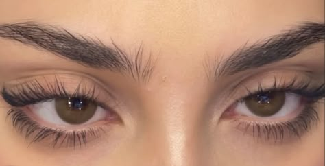 Messy Eyebrows Natural, Thick Brows Aesthetic, Eyebrow Claim, Upturned Eyes Aesthetic, Almond Eyes Aesthetic, Big Almond Eyes, Upturned Eyes, Feline Eyes, Natural Long Eyelashes