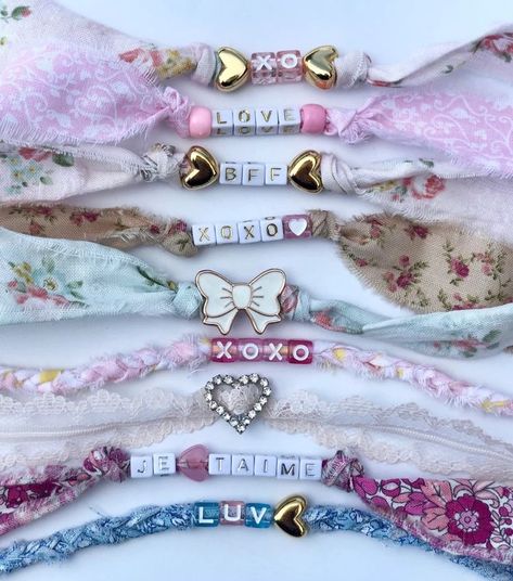 Love Shack Fancy Bracelet, Cockette Aesthetic Outfit, Love Shack Fancy Party Theme, Loveshackfancy Party, Loveshackfancy Aesthetic, New Year Card Ideas, Loveshack Fancy, Fabric Bracelets, Fancy Nancy