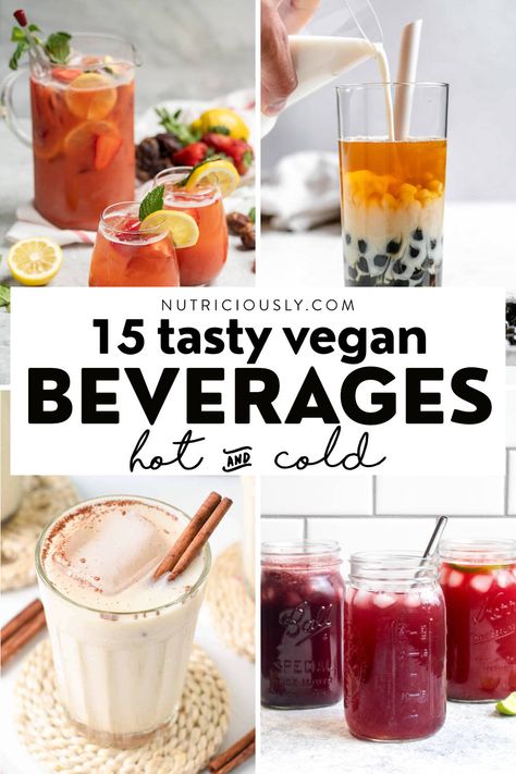 Vegan Beverages, Vegan Smoothie Recipes, Vegan Grilling, Vegan Drinks, Beverage Recipes, Recipe Cookbook, Easy Drink Recipes, Vegan Comfort Food, Vegan Smoothies