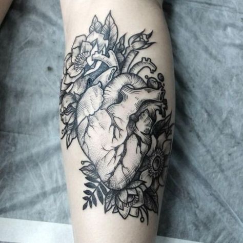 Tattoo Knee, Anatomical Heart Tattoo, Tattoos For Women Half Sleeve, 4 Tattoo, Geniale Tattoos, Tattoo Feminina, Sleeve Tattoos For Women, Half Sleeve Tattoo, Sleeve Tattoo