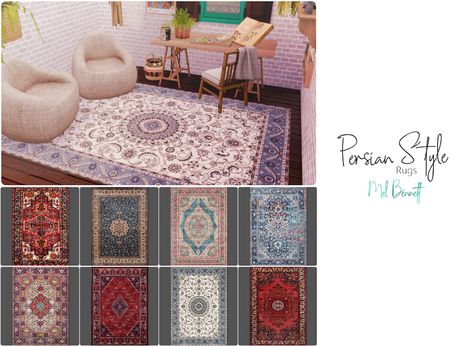 Sims 4 Rugs Cc, Coffee Ads, Summer Living Room, Asian Furniture, Sims 4 Cc Furniture, Persian Style Rug, Persian Style, Hippie Decor, Sims 4 Build