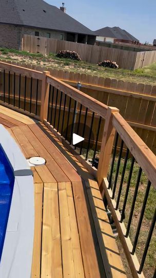 Above Ground Swimming Pools Group | Finally completed | Facebook Above Ground Pool Surround Ideas, Above Ground Pool Surround, Back Deck With Pool, Pool Surround Ideas, Deck With Pool, Oval Above Ground Pools, Pool Surround, Solar Lamps, Decking Ideas