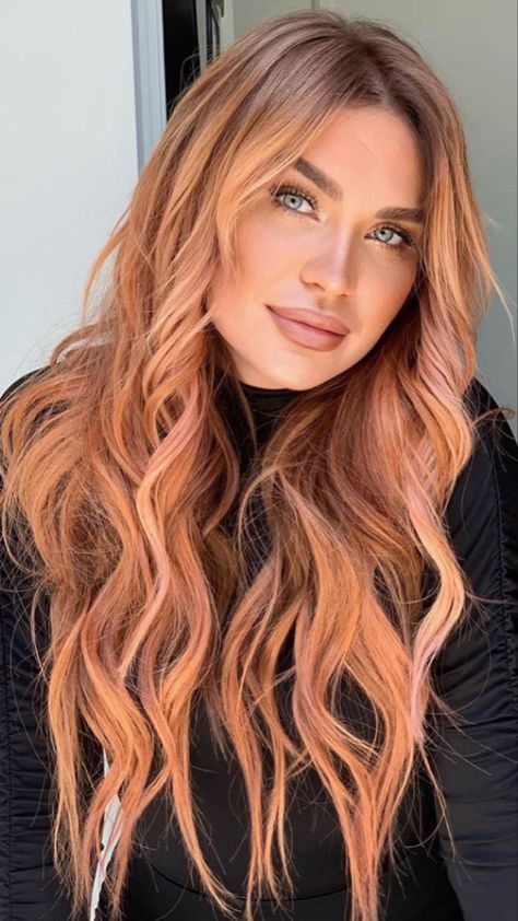 Rambut Brunette, Peach Hair, Ginger Hair Color, Gorgeous Hair Color, Spring Hair Color, Strawberry Blonde Hair, Beautiful Hair Color, Brown Blonde Hair, Makeup Style