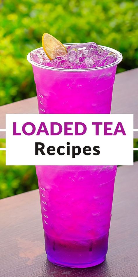 Loaded Teas At Home, Loaded Tea At Home, Loaded Tea Recipes, Homemade Energy Drink, Energy Drink Recipe, Energy Boosting Foods, Tea Recipes Diy, Energy Tea Recipes, Sweet Tea Recipes