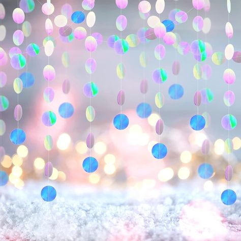 Amazon.com: Ctosree 10 Pieces 130 ft Holographic Bubble Garlands Iridescent Sea Themed Party Garland Banner Circle Dots Hanging Streamers for Backdrop Mermaid Ocean Shower Party Decoration Disco Dancing : Home & Kitchen Hanging Streamers, Iridescent Decor, Fairytale Baby Shower, Streamer Party Decorations, Streamer Decorations, Disco Dancing, Ocean Theme Party, Bubble Party, Party Streamers