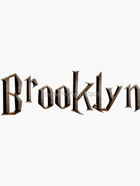 A personalized custom Harry Potter Sticker for people named Brooklyn Brooklyn Name Tattoo, Bronwyn Name, Harry Potter Name Sign, Brooklyn Name Wallpaper, Brooklyn Name, Brooklyn Shirt, Name Label, Introduce Yourself, Label Sticker